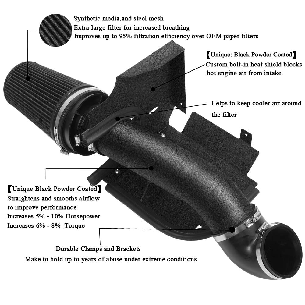 4" Cold Air Intake Kit V8 4.8L–6.0L