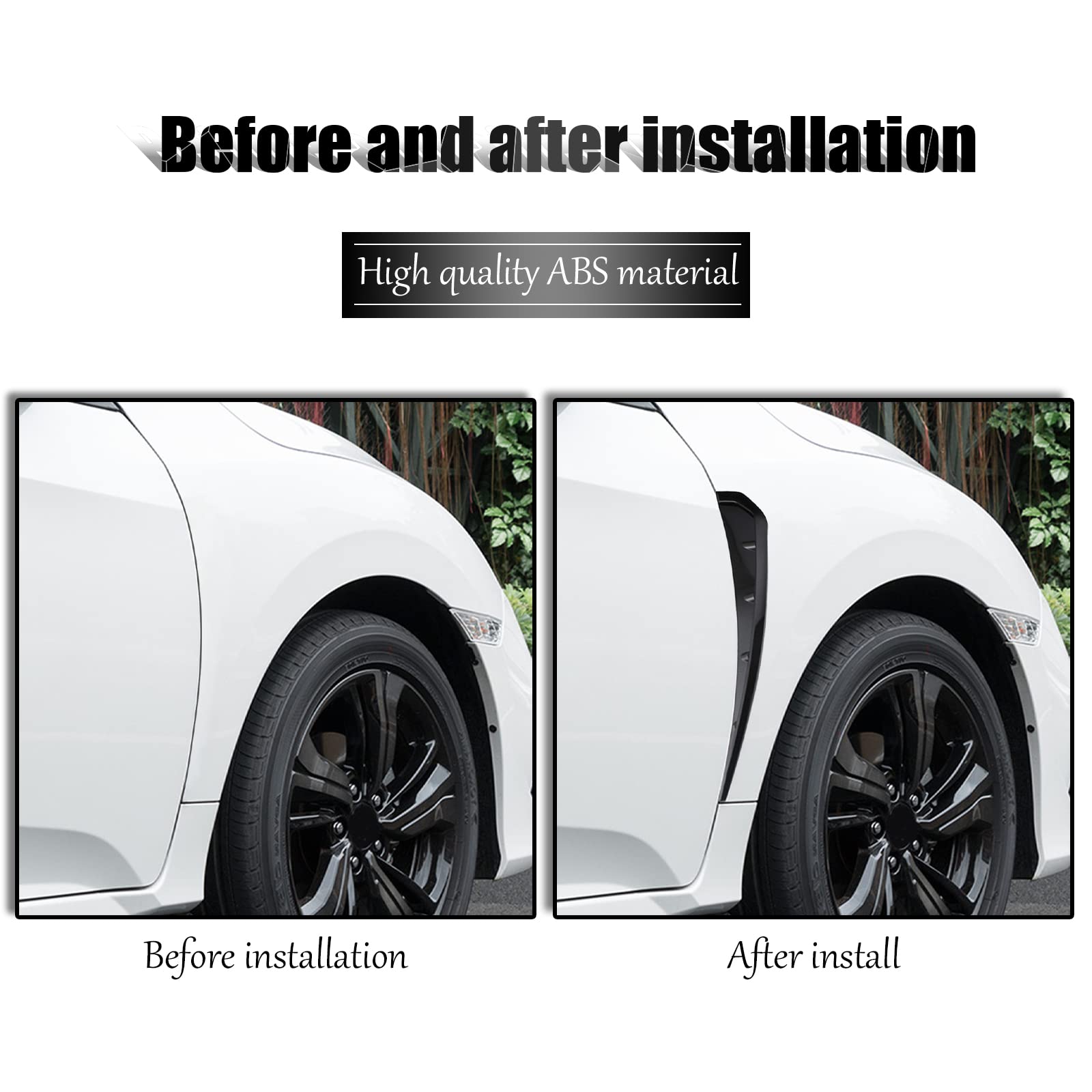 2PCS Carbon Fiber Fender Side Vent Stickers