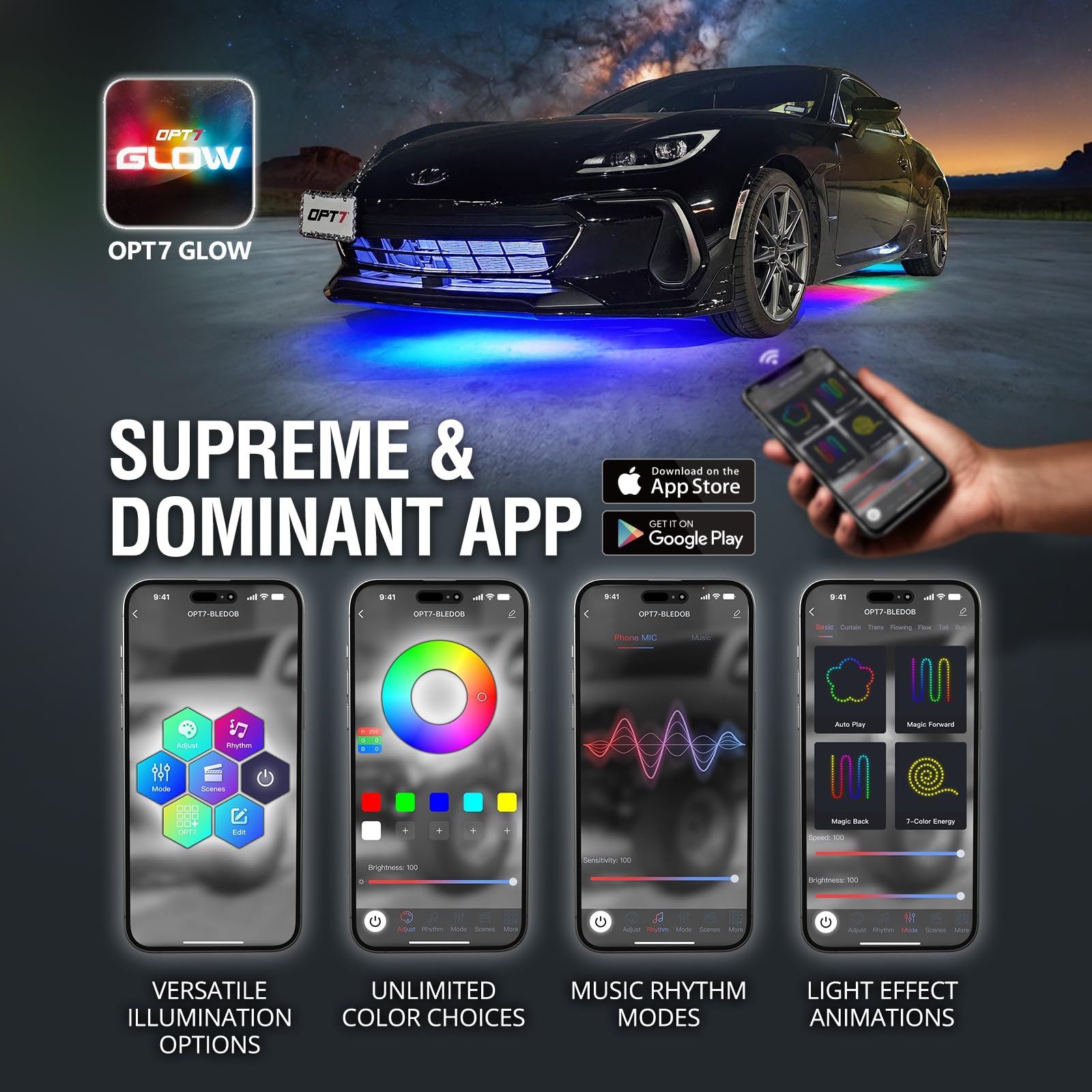 Dreamcolor LED Underglow Light Kit with Remote