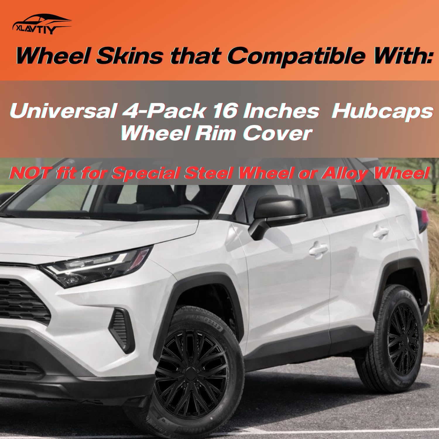 16" Universal Snap-On Wheel Covers Set of 4