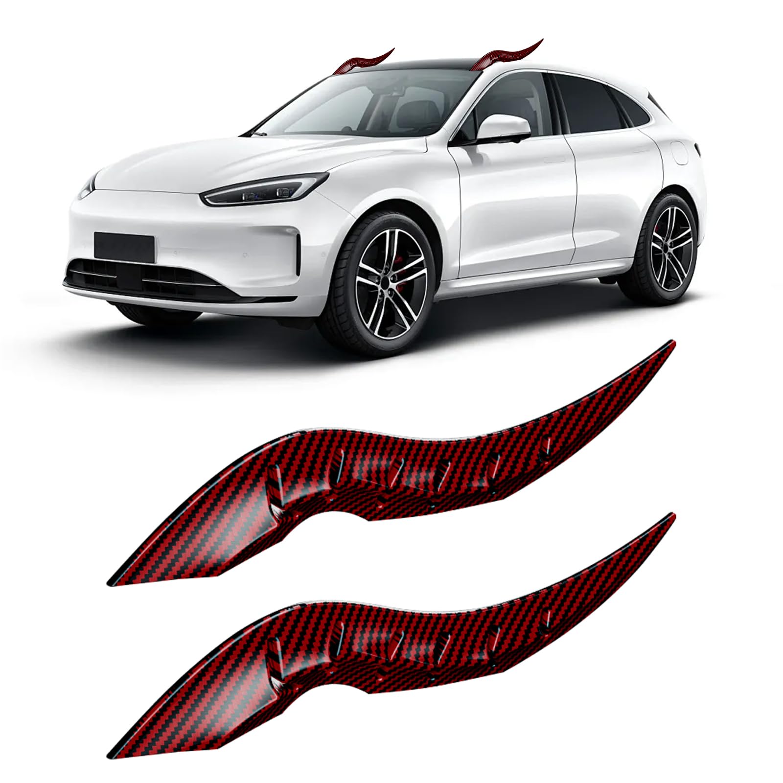 2PCS 3D Dragon Horn Car Roof Decor Kit