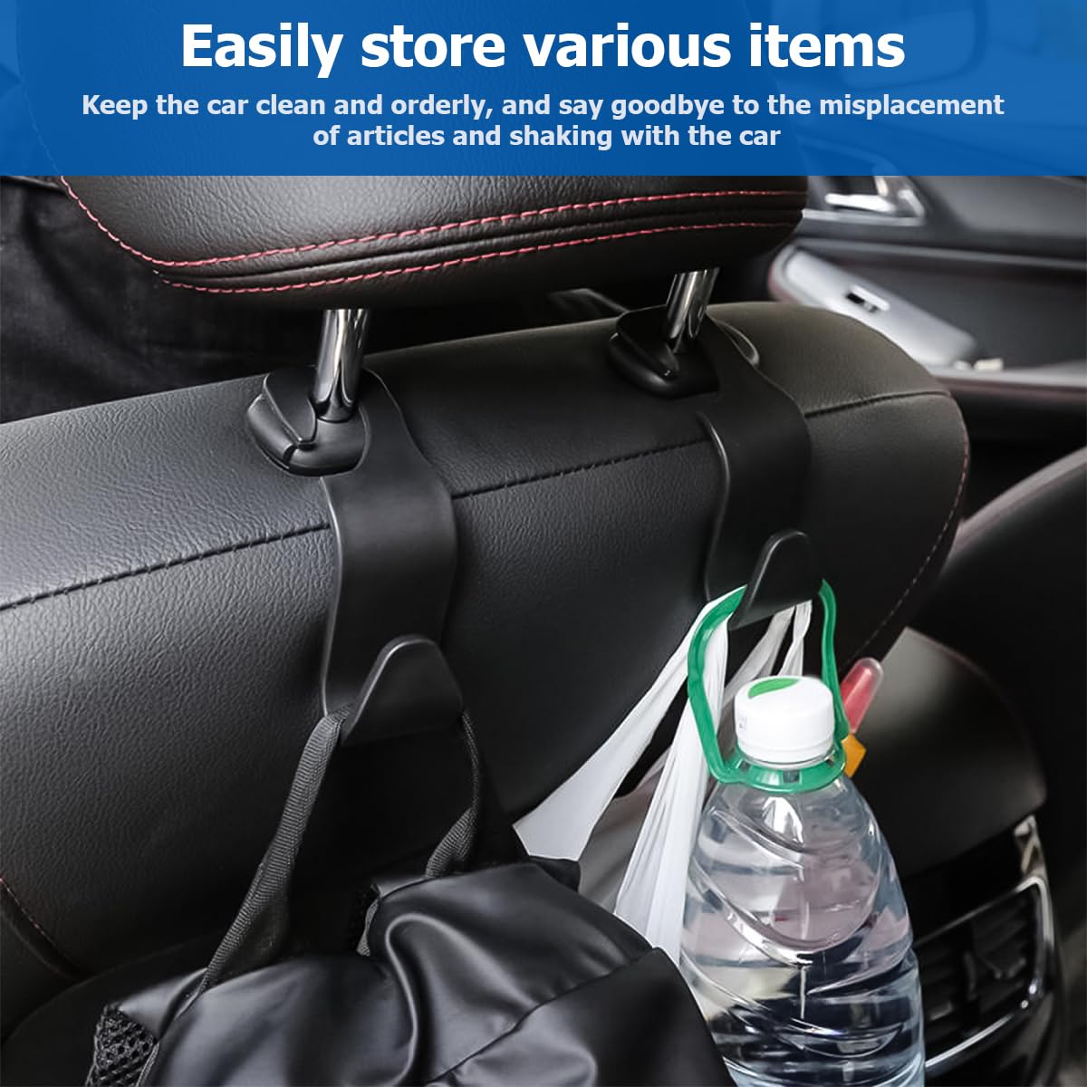 Leather Car Seat Back Hanger Hooks