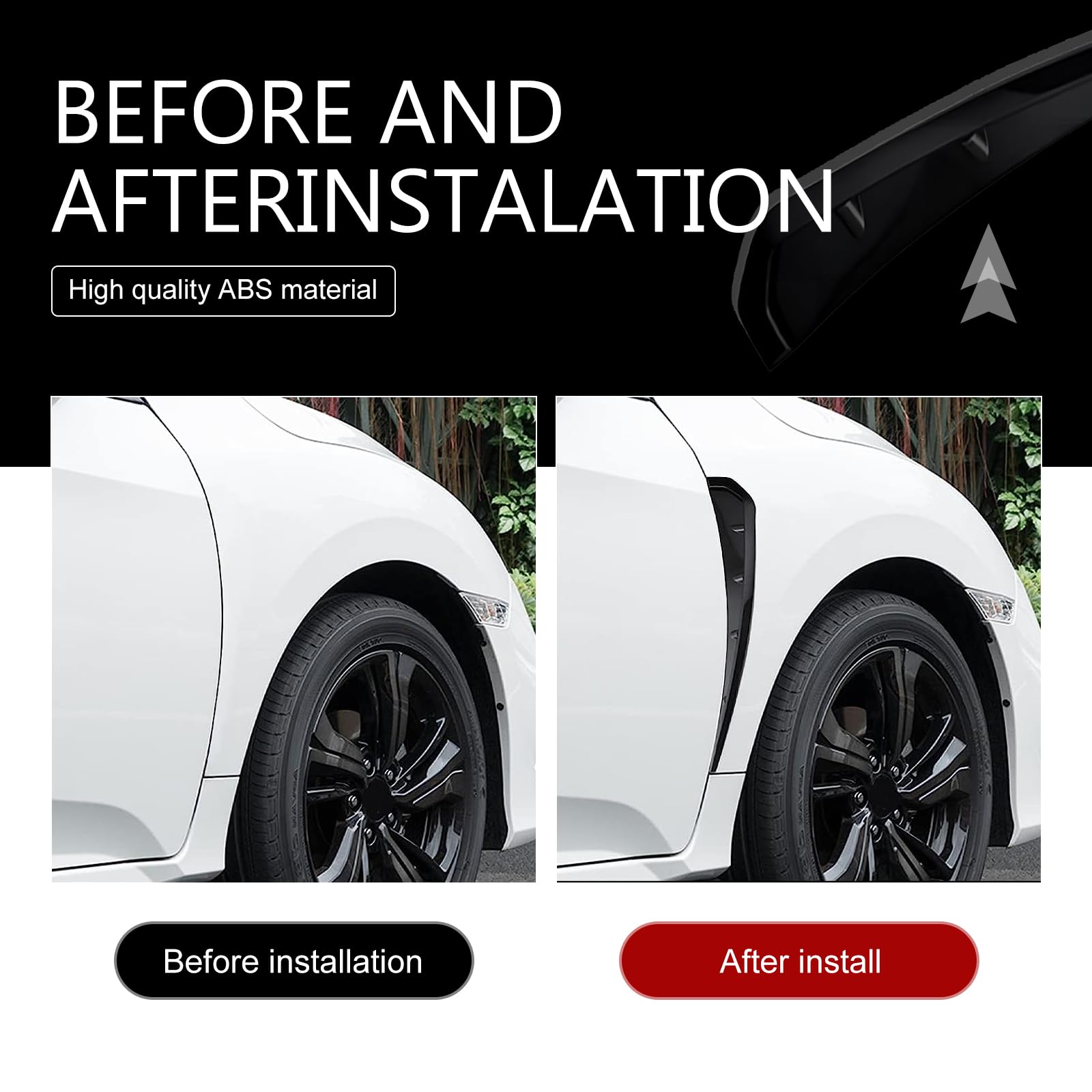 2PCS ABS Fender Side Vent Trim Stickers