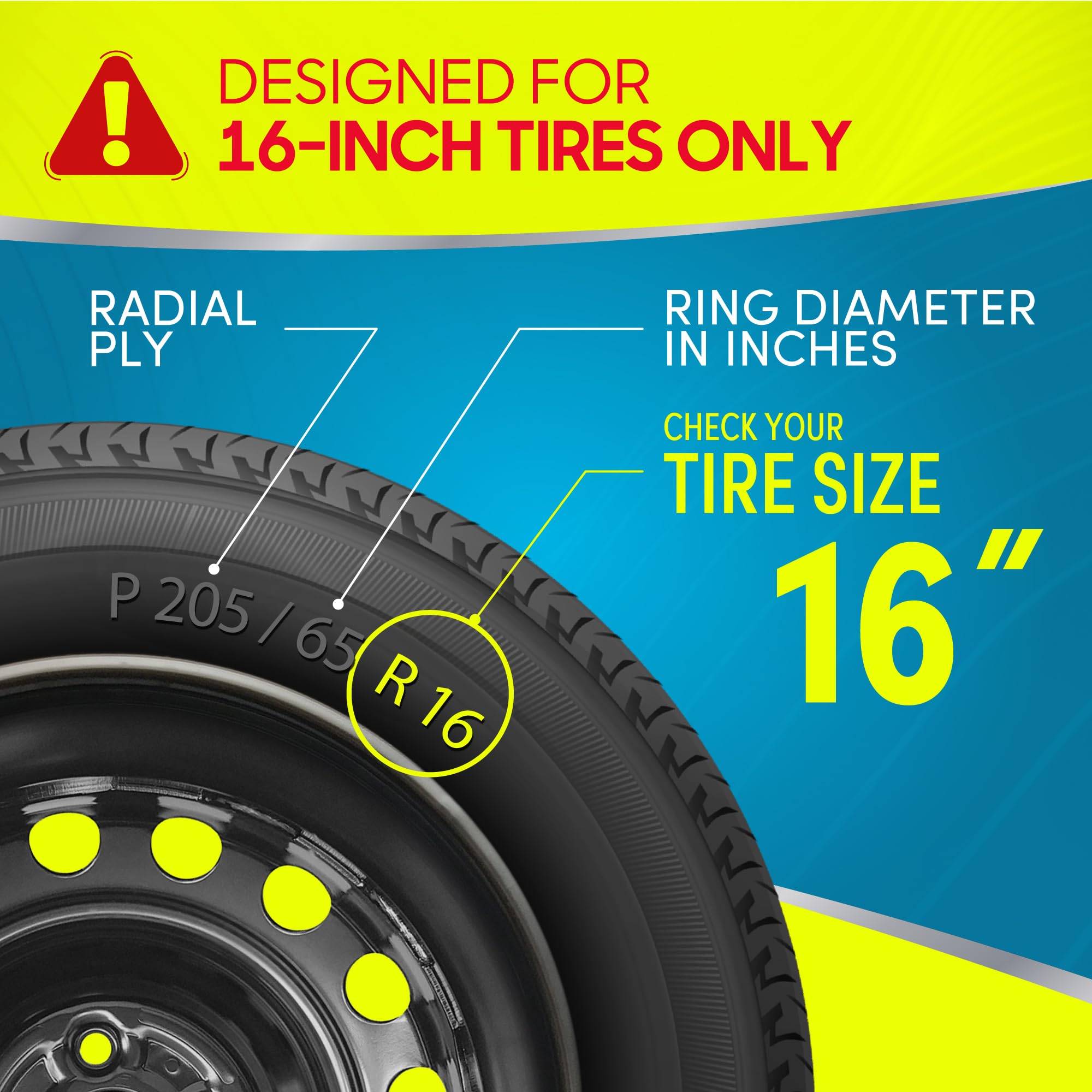 16" Universal Snap-On Wheel Covers Set of 4