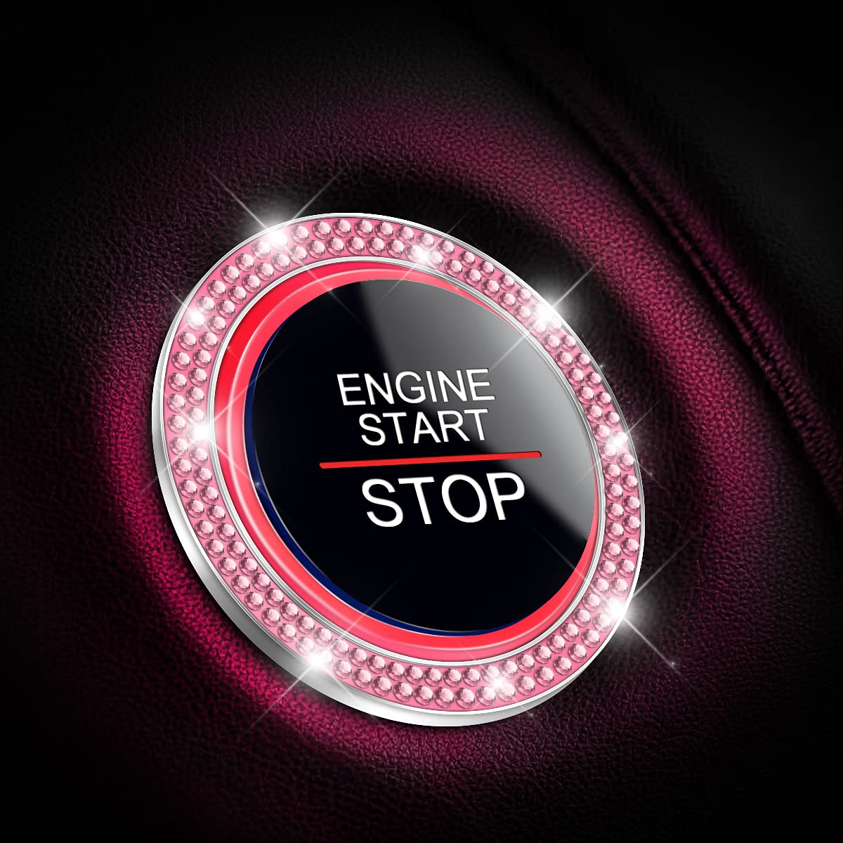 2-Pack Crystal Rhinestone Engine Start Ring Stickers