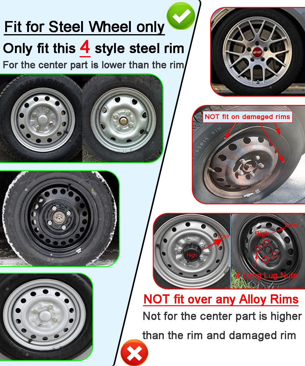 Aiqiying Universal Fit Hubcaps for Most Steel Wheel