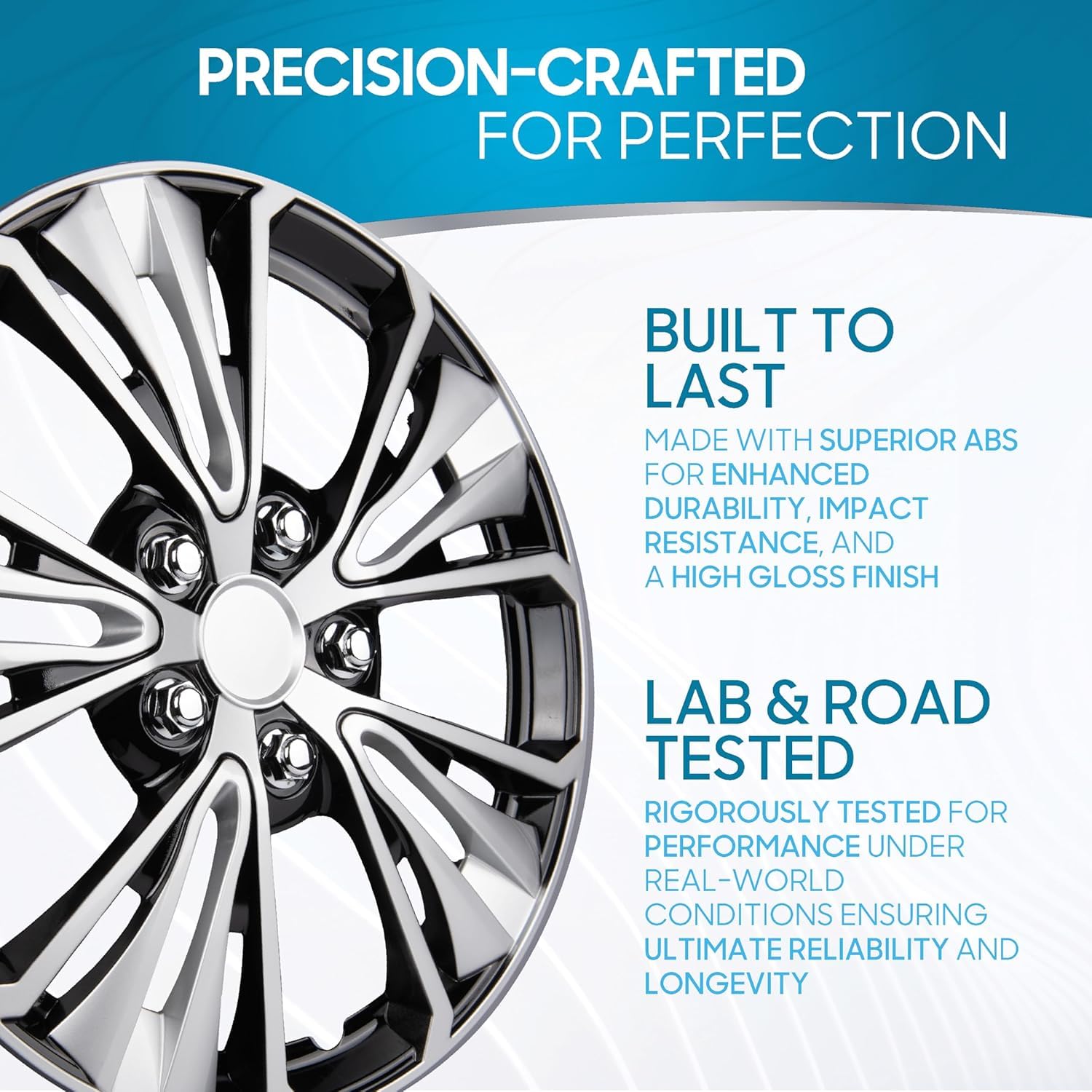 16" Universal Snap-On Wheel Covers Set of 4