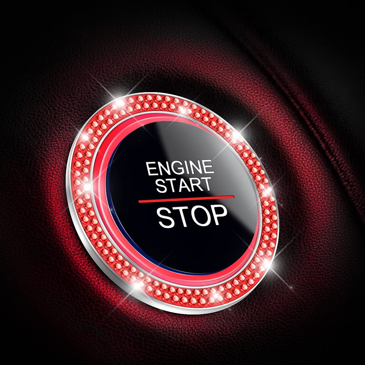 2-Pack Crystal Rhinestone Engine Start Ring Stickers