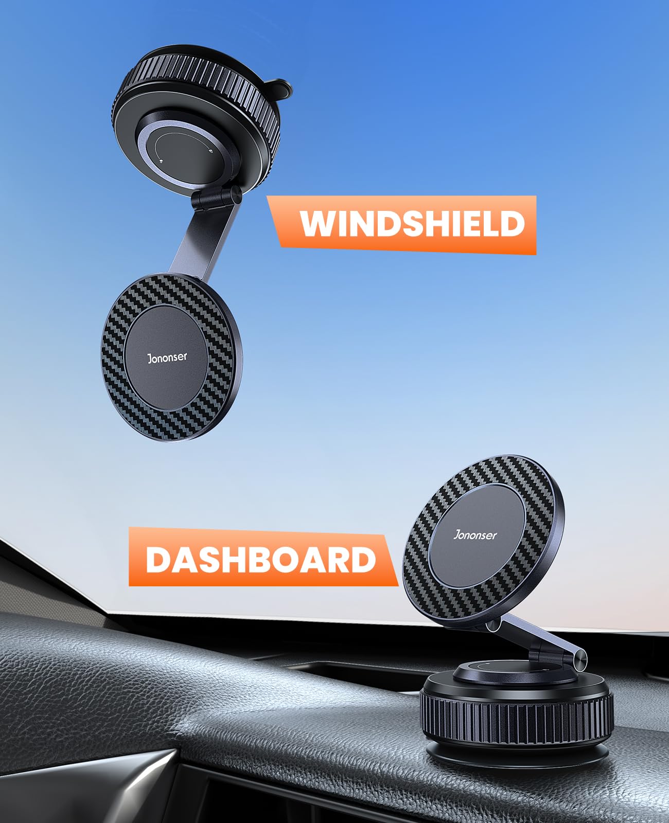 Magnetic Foldable Car Phone Mount Holder 360° Adjustable