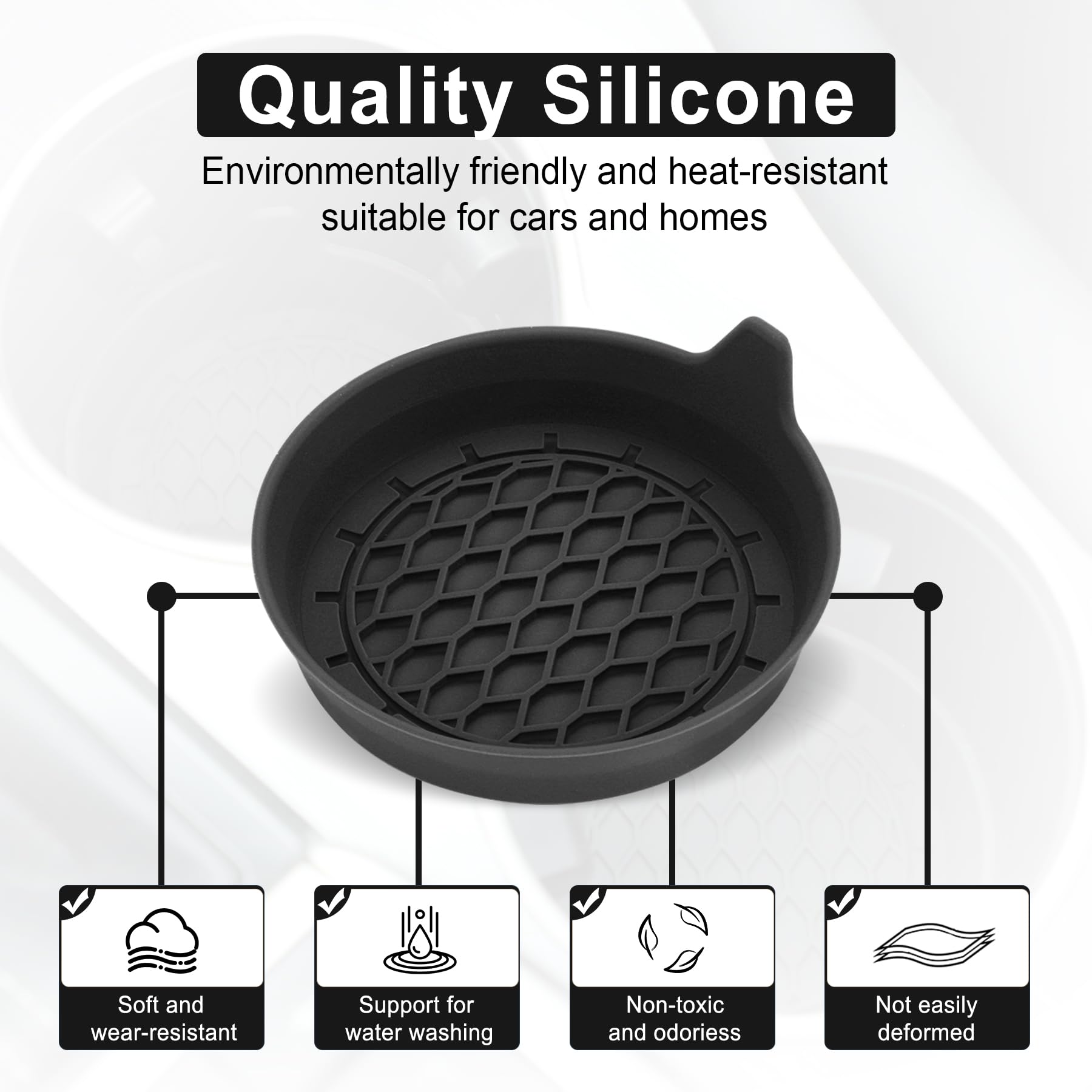 4PCS Universal Non-Slip Car Cup Coasters
