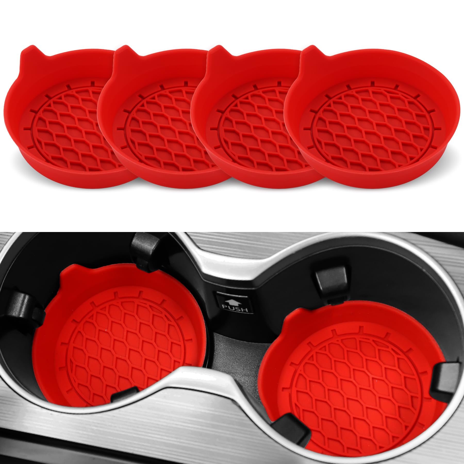4PCS Universal Non-Slip Car Cup Coasters