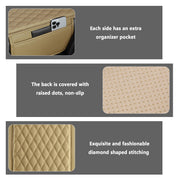 Leather Center Console Armrest Cover with Storage Pockets