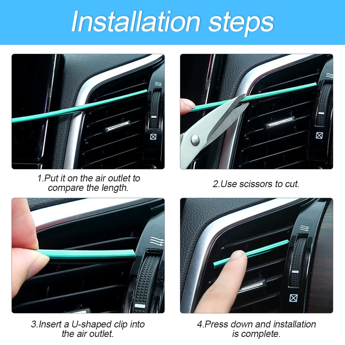 20PCS Car Air Vent Trim Decoration Strips