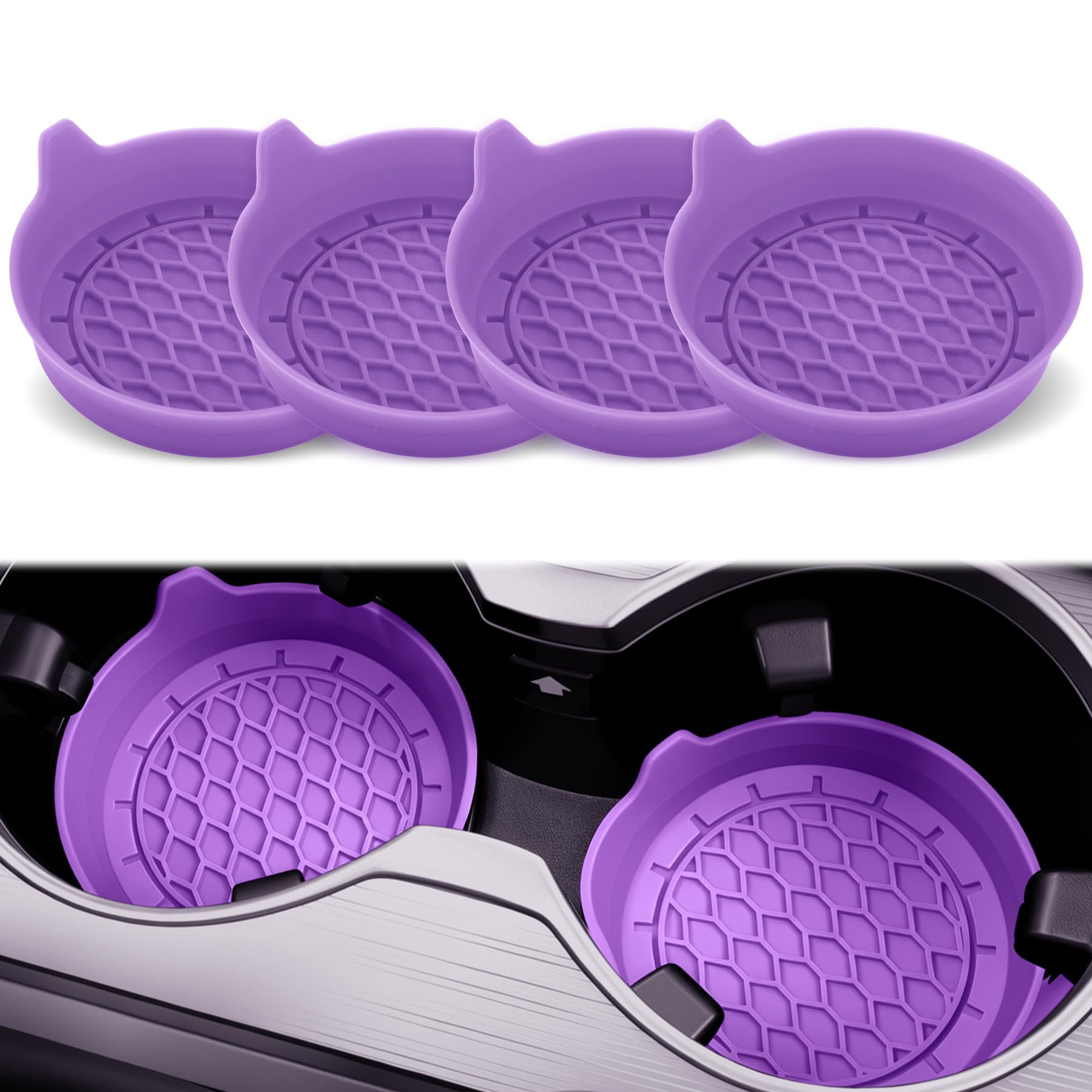 4PCS Universal Non-Slip Car Cup Coasters