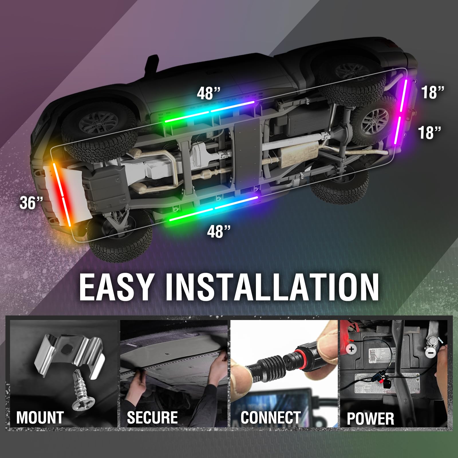 Dreamcolor LED Underglow Light Kit with Remote