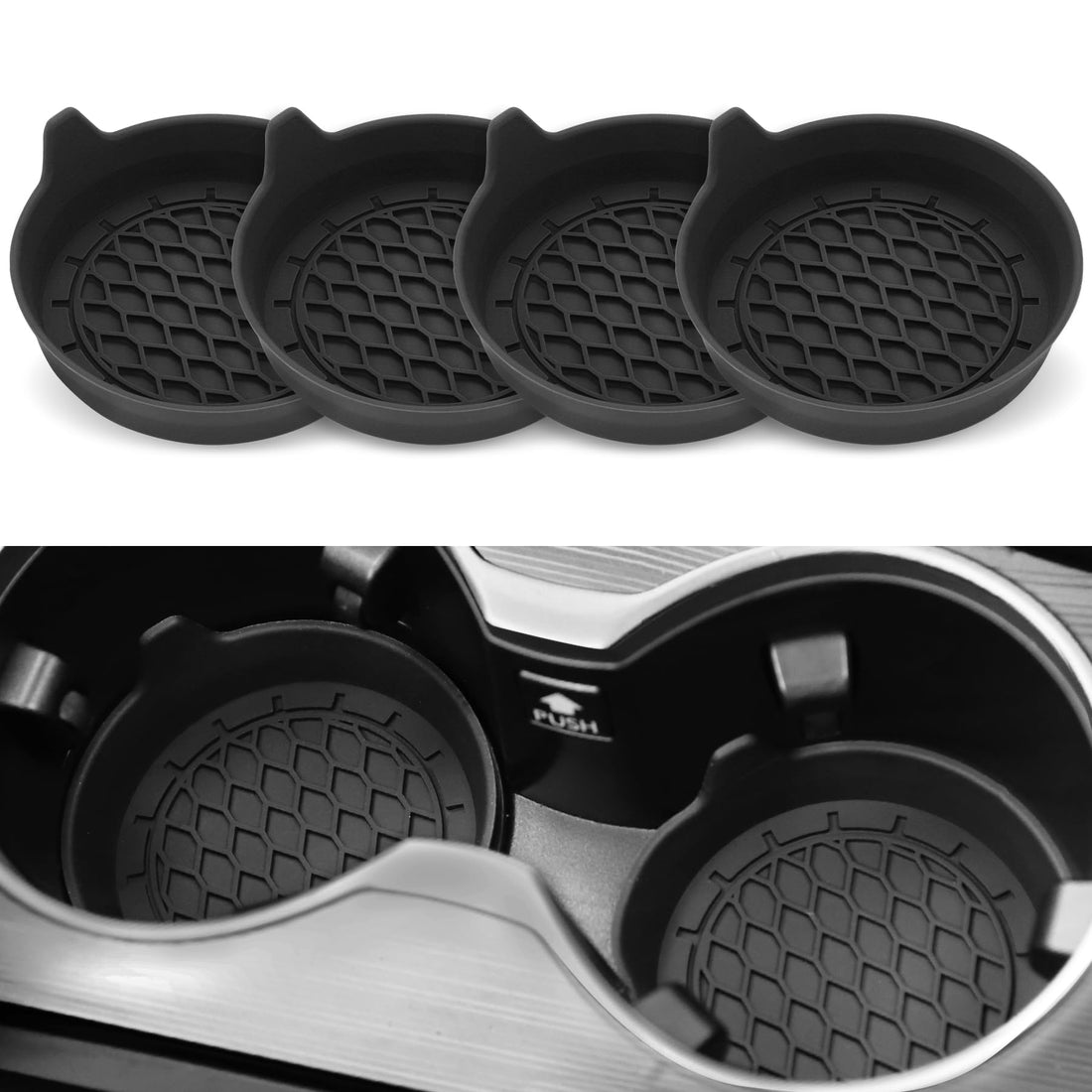 4PCS Universal Non-Slip Car Cup Coasters