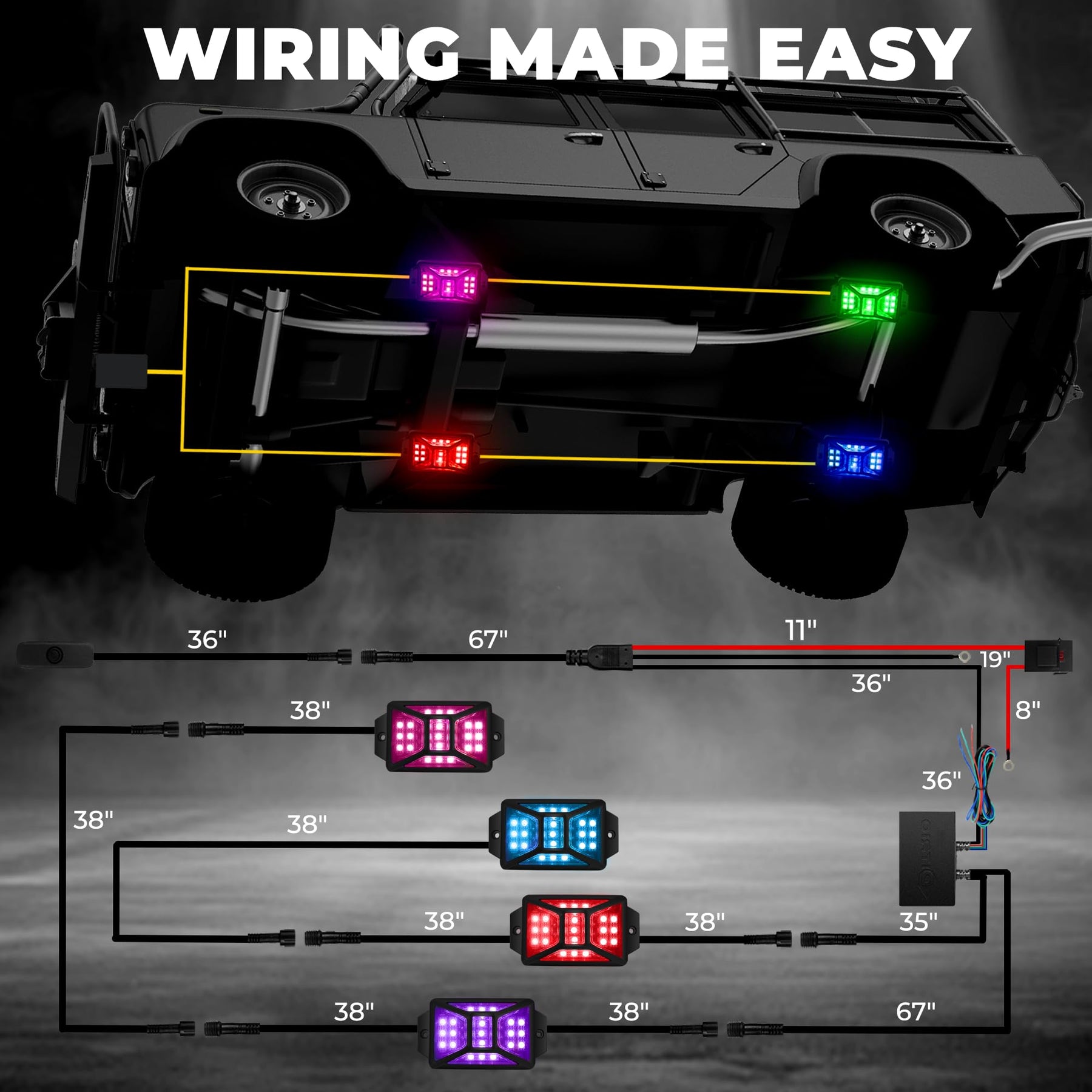DITRIO Five Sides RGB Rock Lights