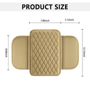 Leather Center Console Armrest Cover with Storage Pockets