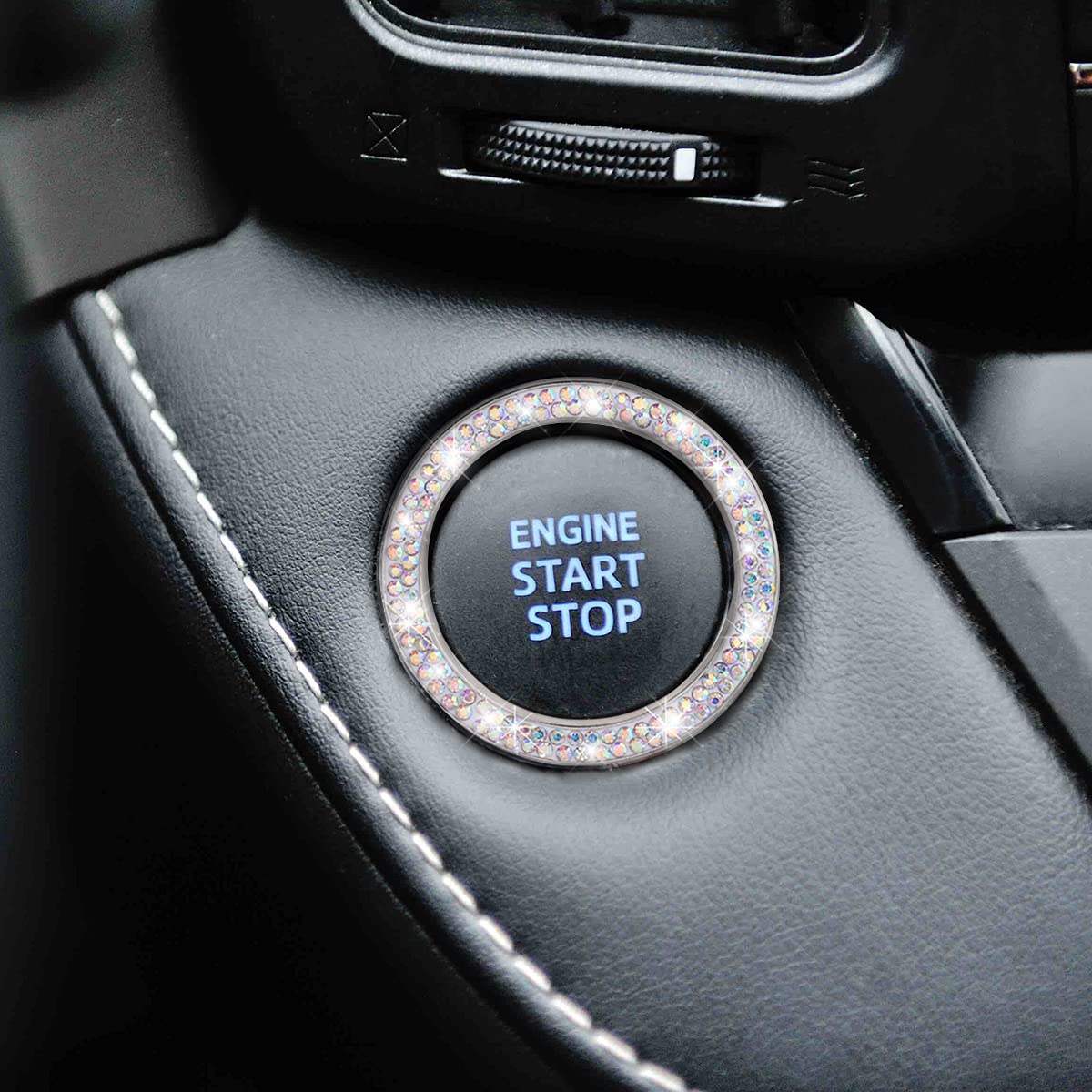 2-Pack Crystal Rhinestone Engine Start Ring Stickers