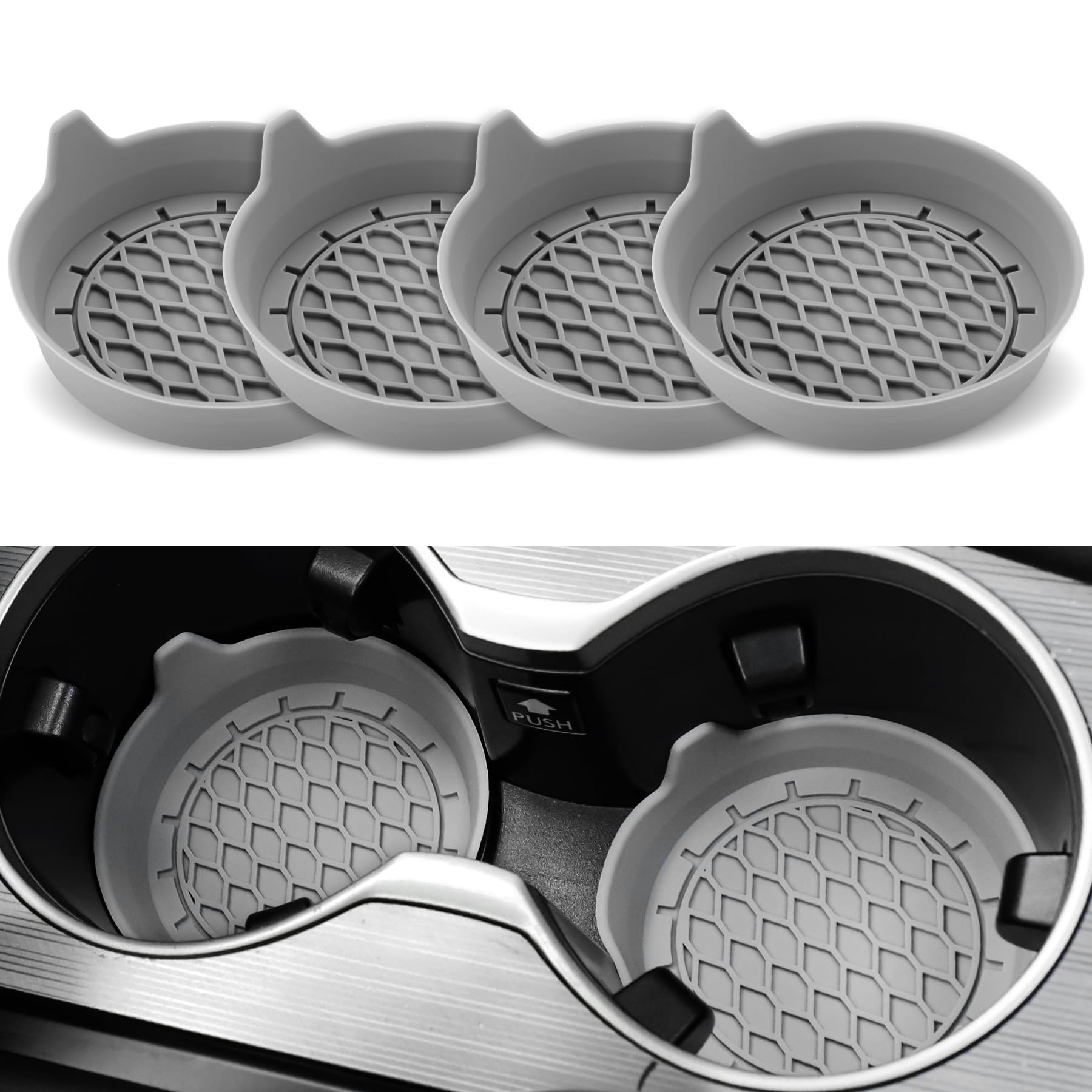 4PCS Universal Non-Slip Car Cup Coasters