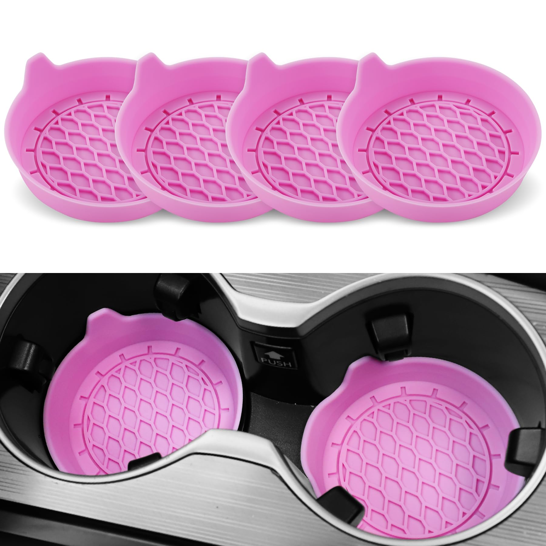 4PCS Universal Non-Slip Car Cup Coasters