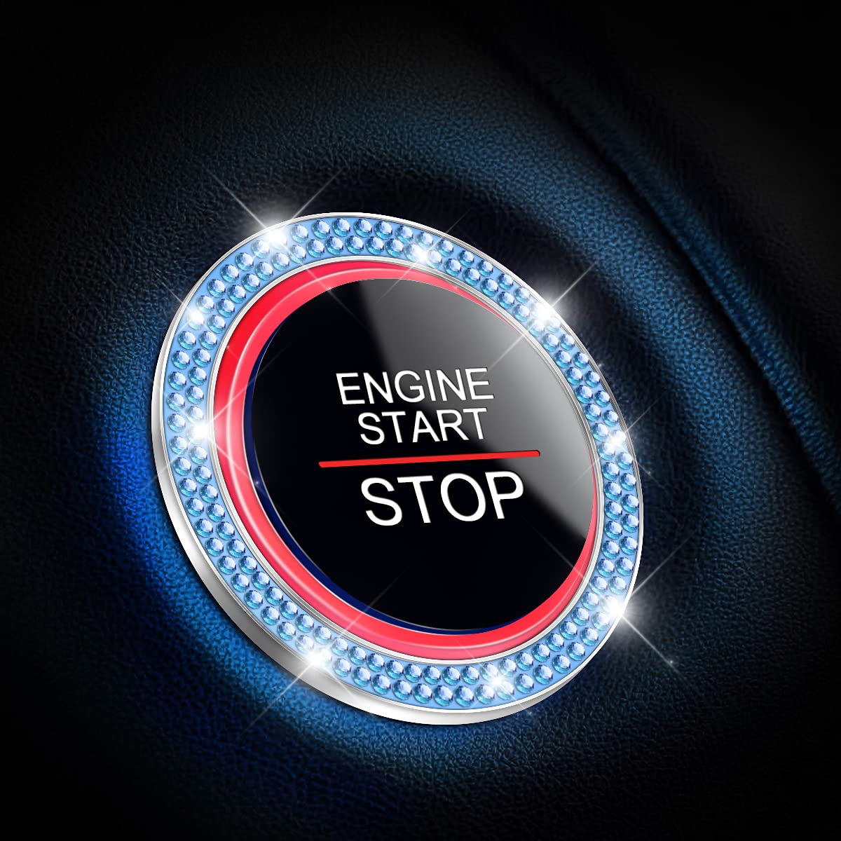 2-Pack Crystal Rhinestone Engine Start Ring Stickers