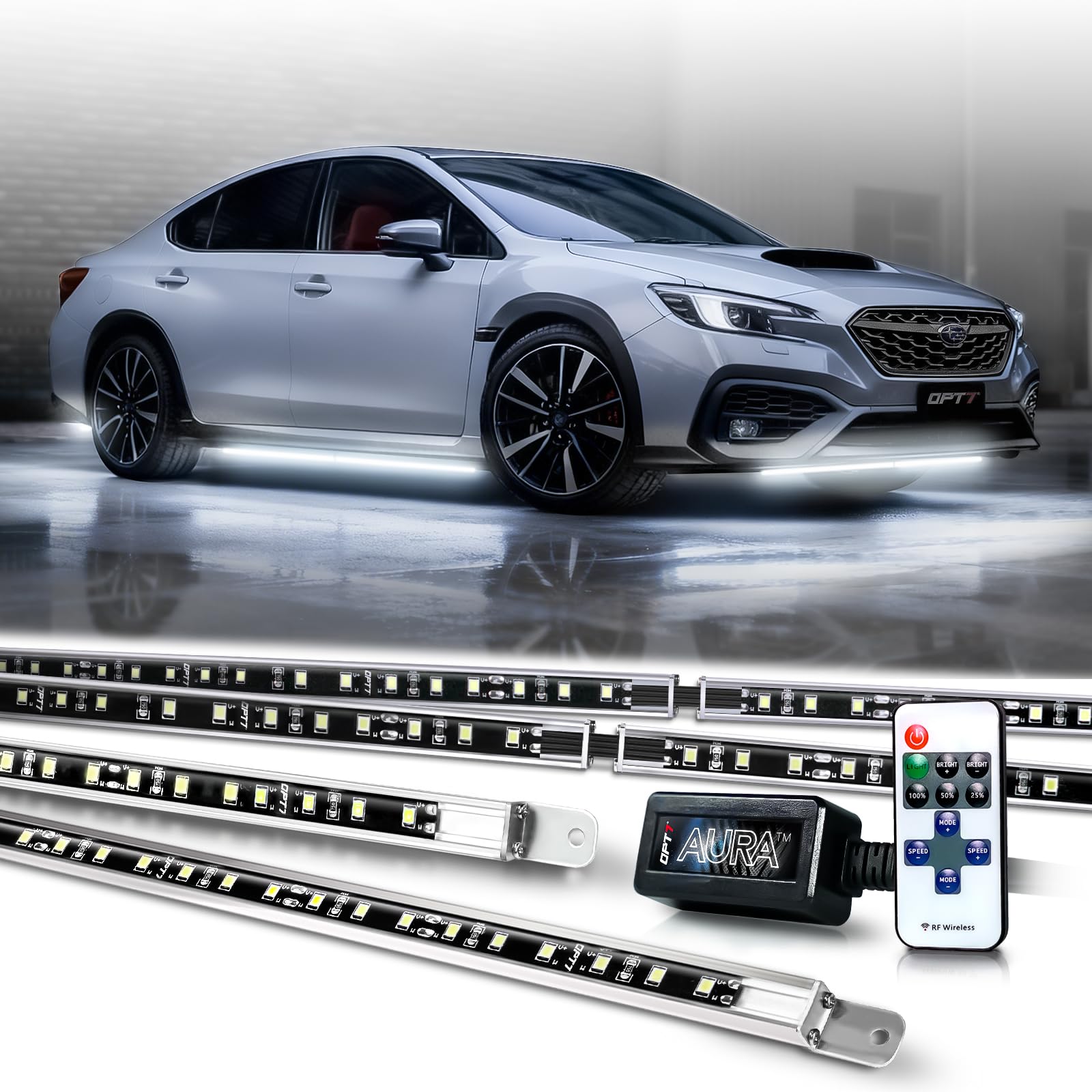 White LED Underglow Light Kit with Remote Control