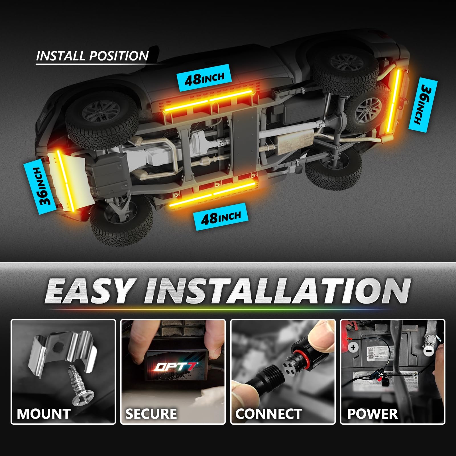 Aluminum LED Underglow Kit with Bluetooth App