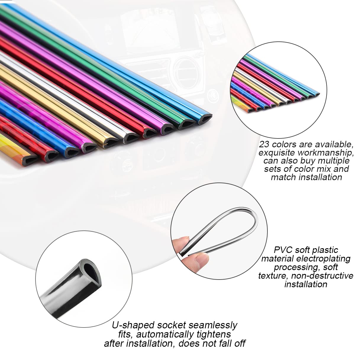 20PCS Car Air Vent Trim Decoration Strips