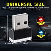 4PCS USB LED Car Interior Ambient Lights Kit