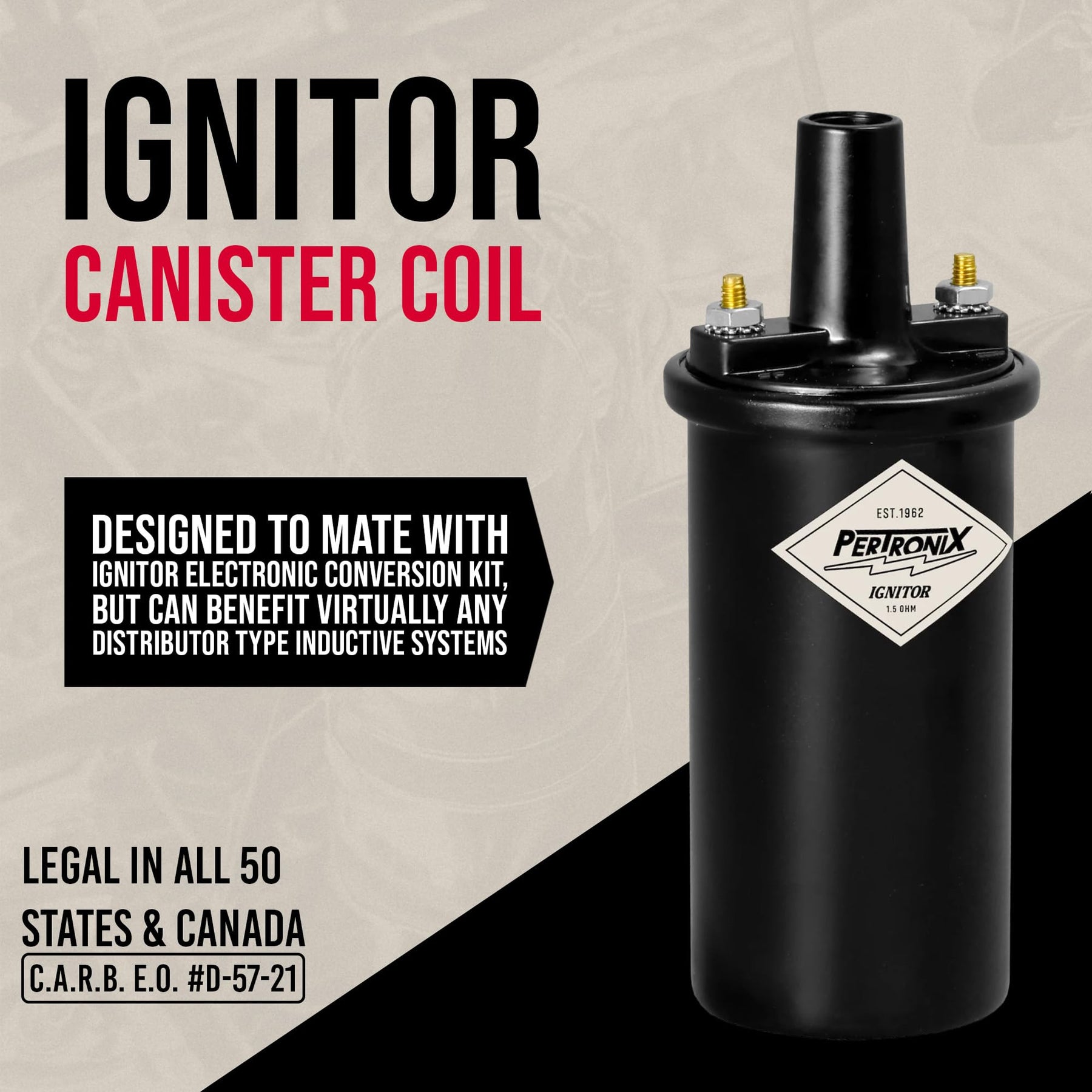 40,000V Performance Ignition Coil 12V Black