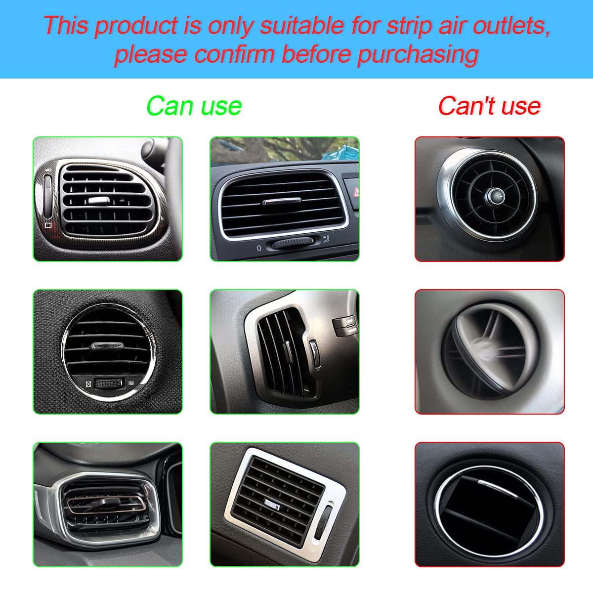 20PCS Car Air Vent Trim Decoration Strips