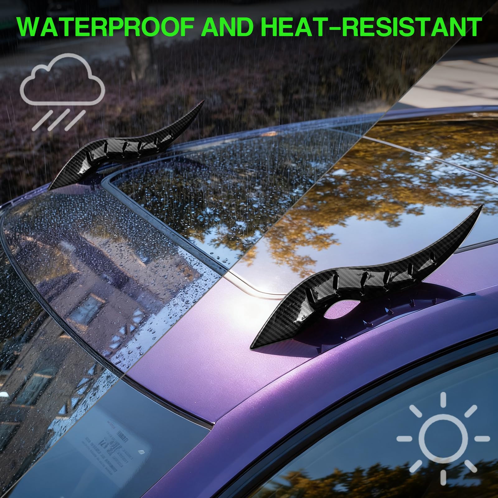 2PCS 3D Dragon Horn Car Roof Decor Kit