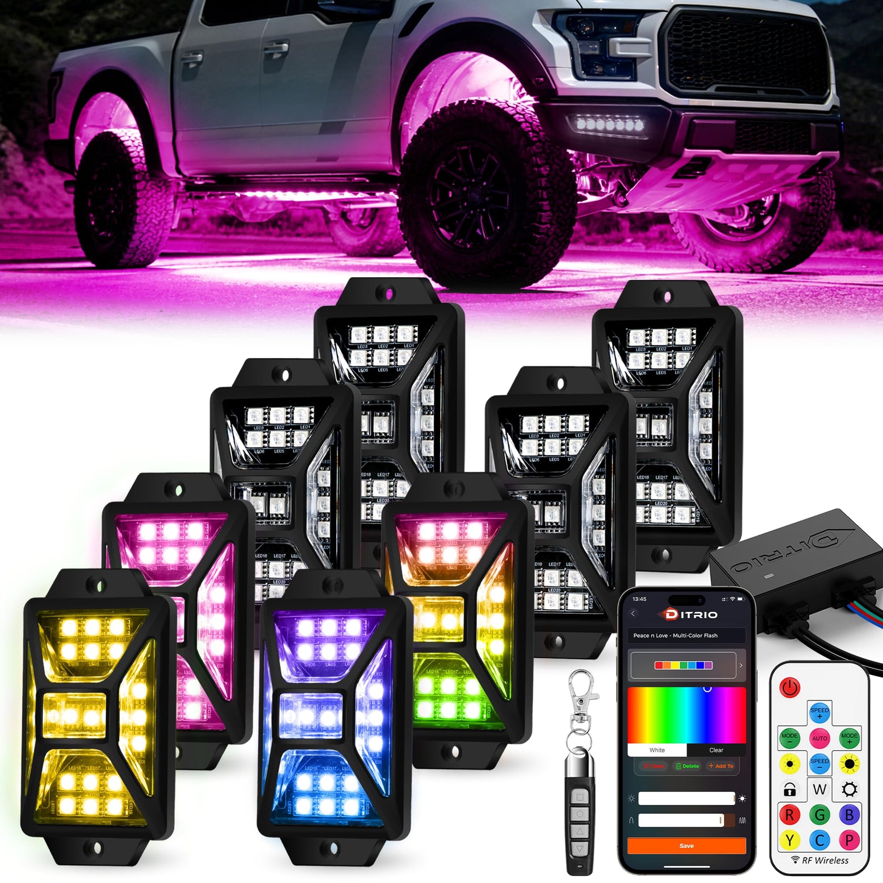 DITRIO Five Sides RGB Rock Lights