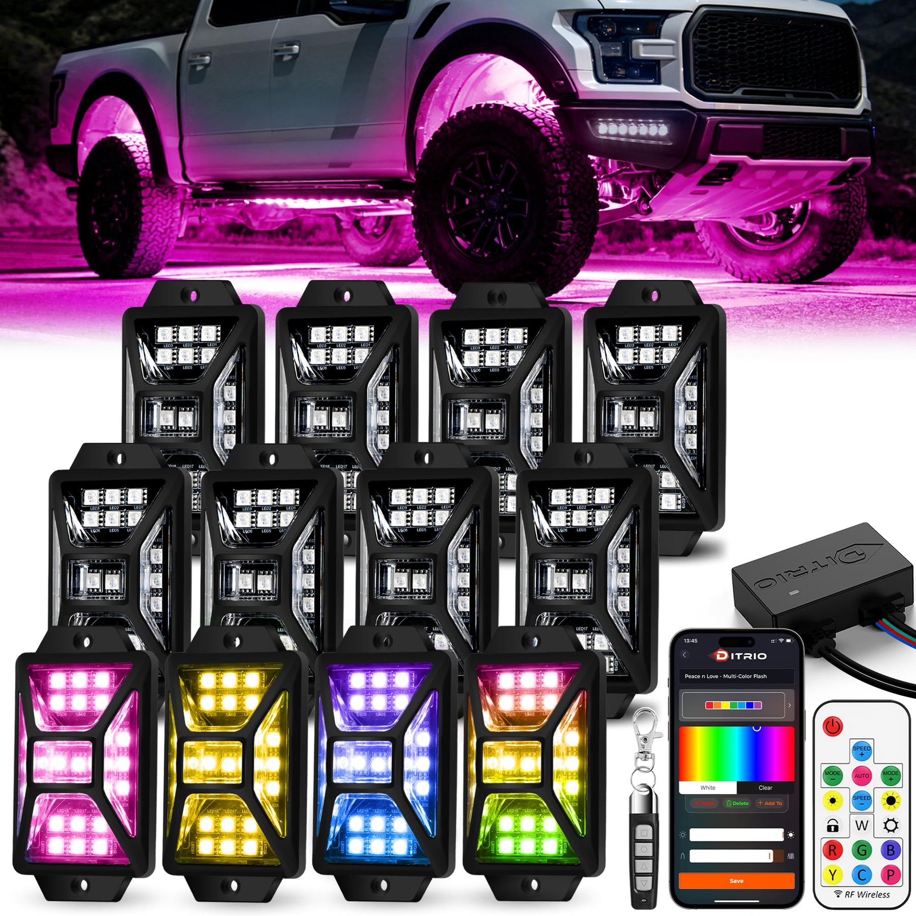 DITRIO Five Sides RGB Rock Lights