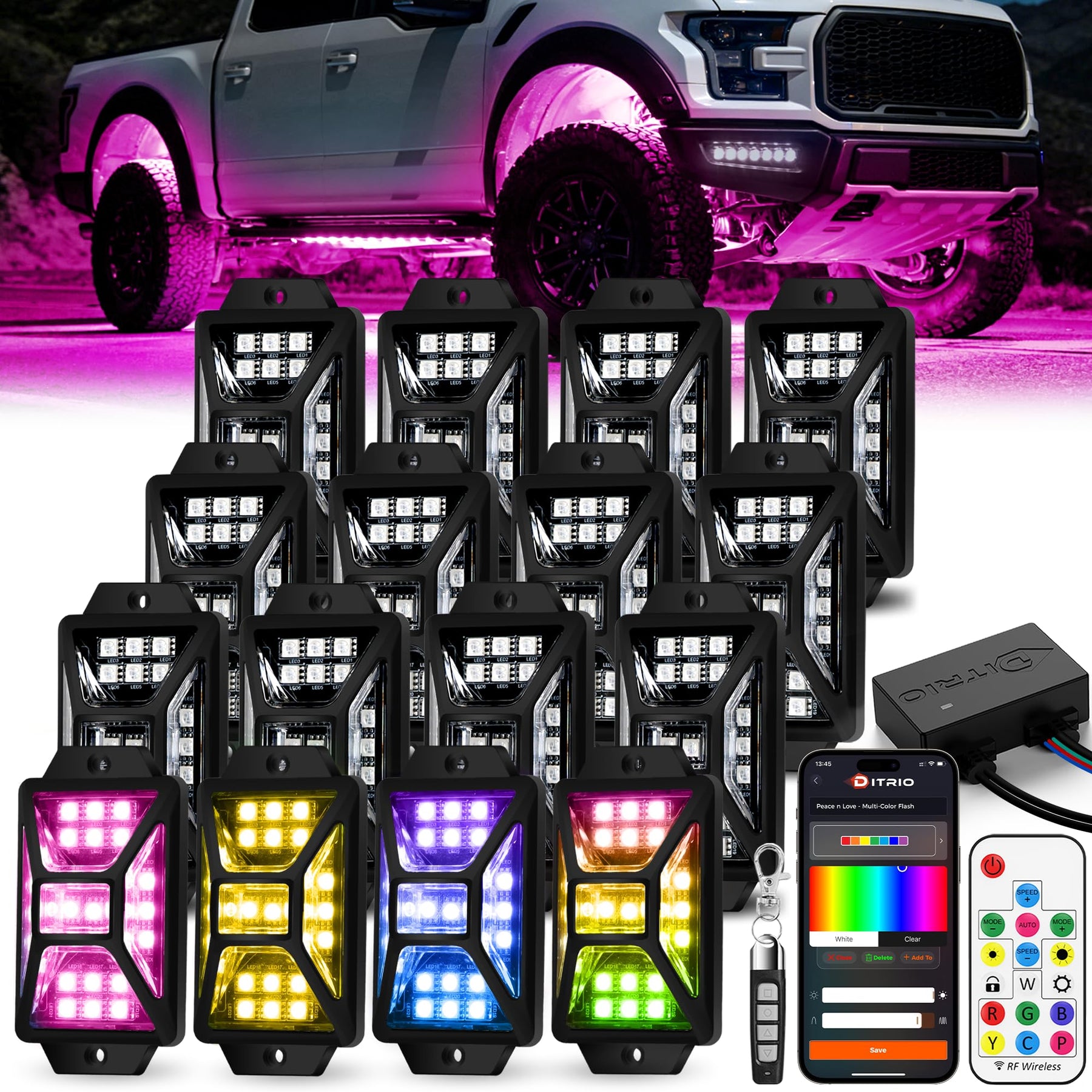 DITRIO Five Sides RGB Rock Lights