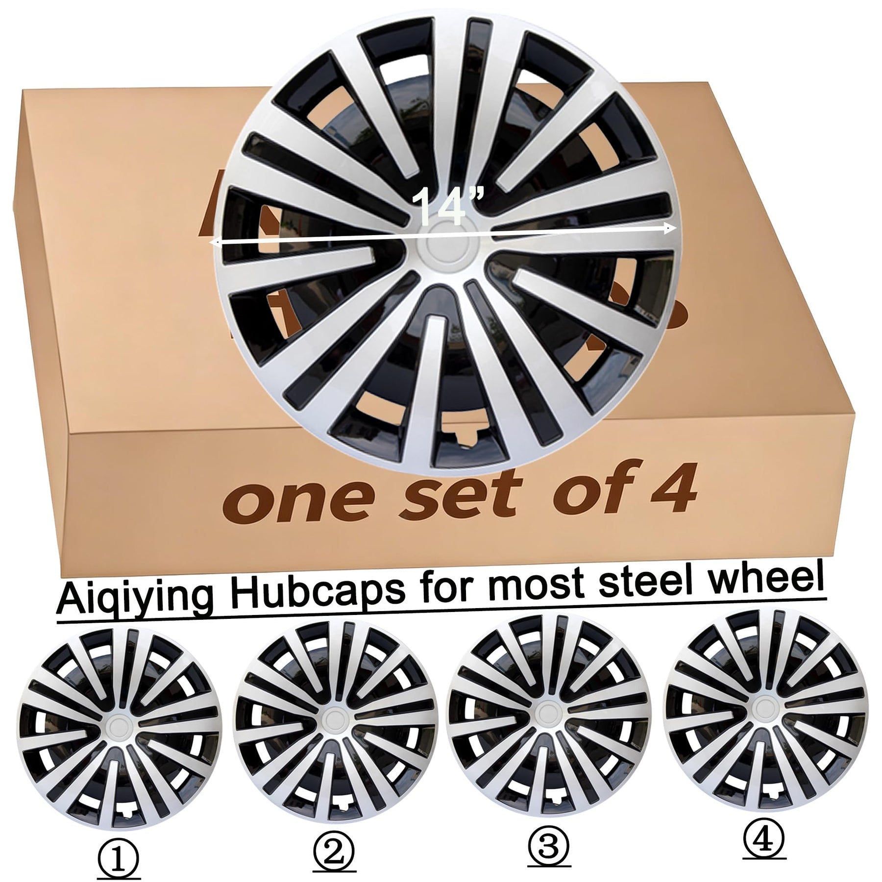 Aiqiying Universal Fit Hubcaps for Most Steel Wheel