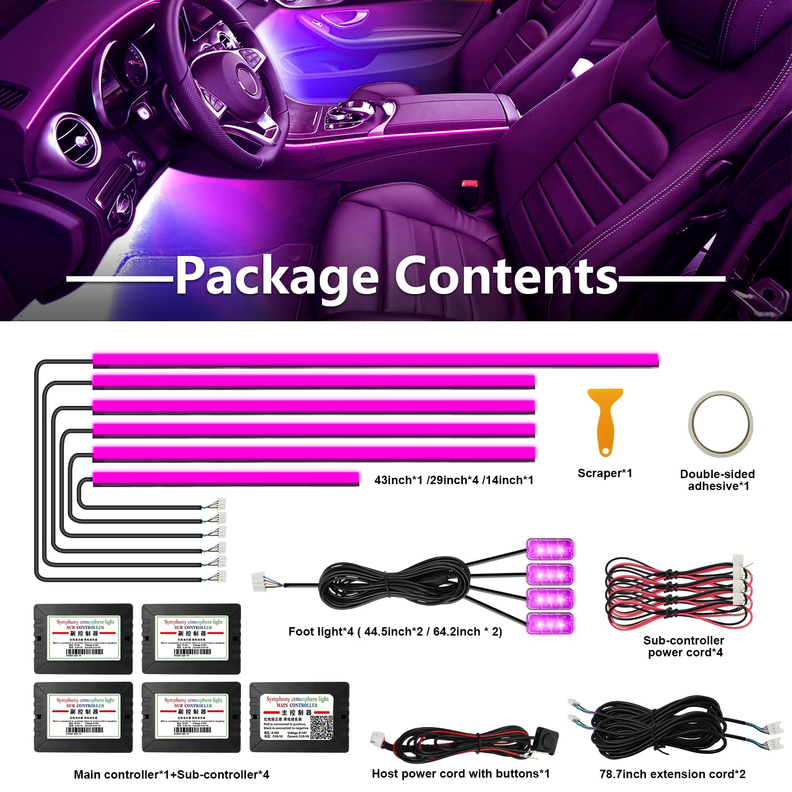 Acrylic Interior Car Light Strips