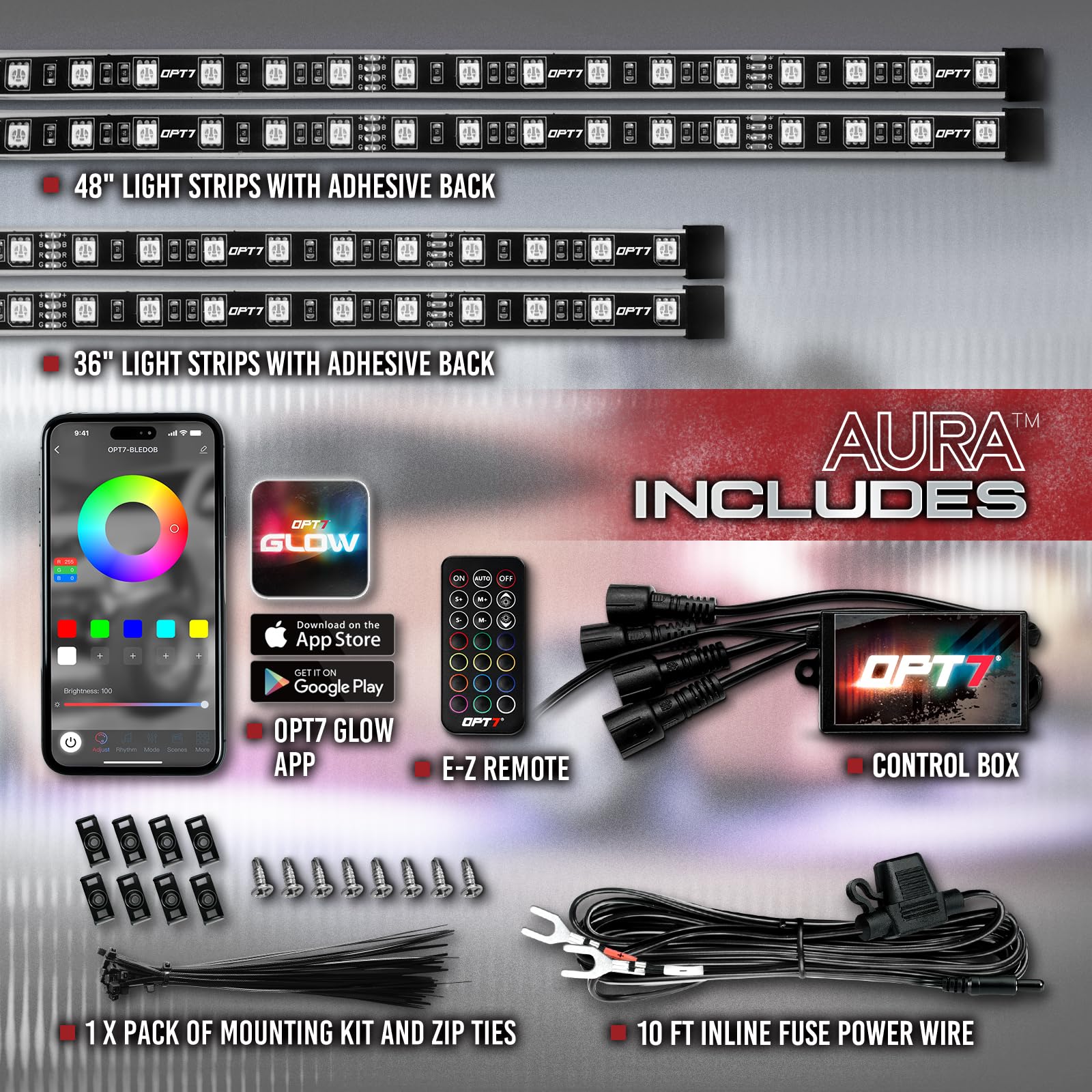 Flexible LED Underglow Kit with Remote Control