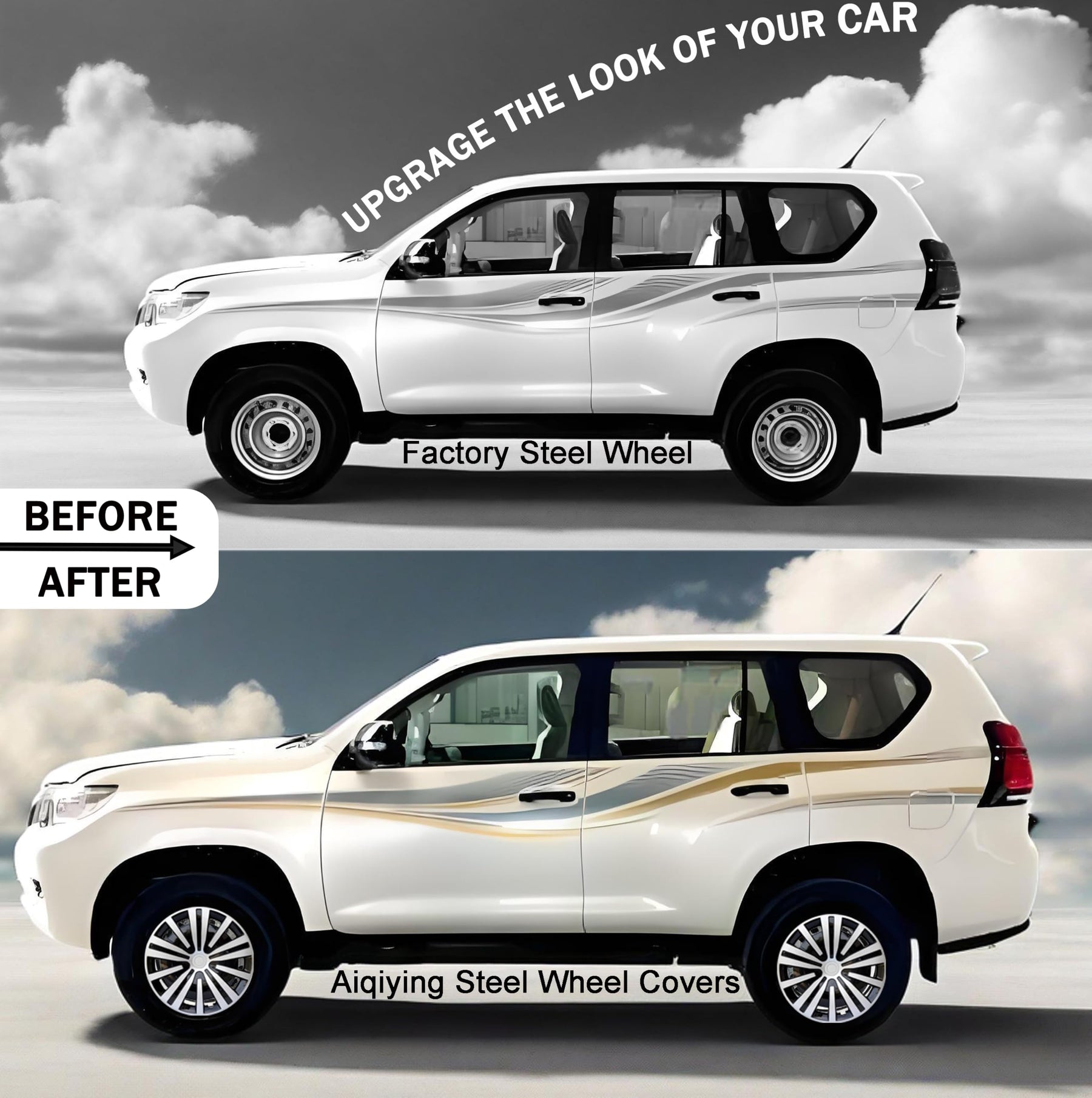 Aiqiying Universal Fit Hubcaps for Most Steel Wheel