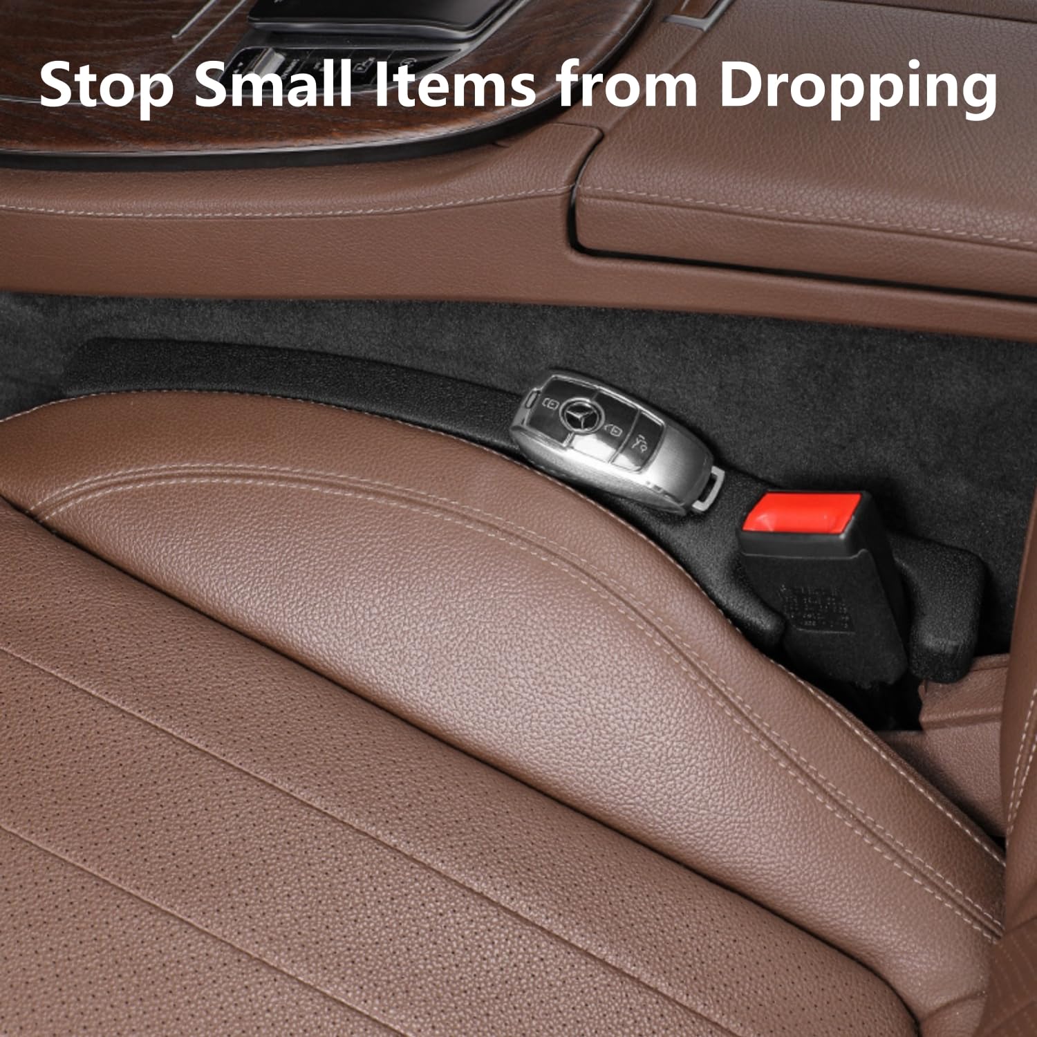 PU Leather Car Seat Gap Filler 2-Pack