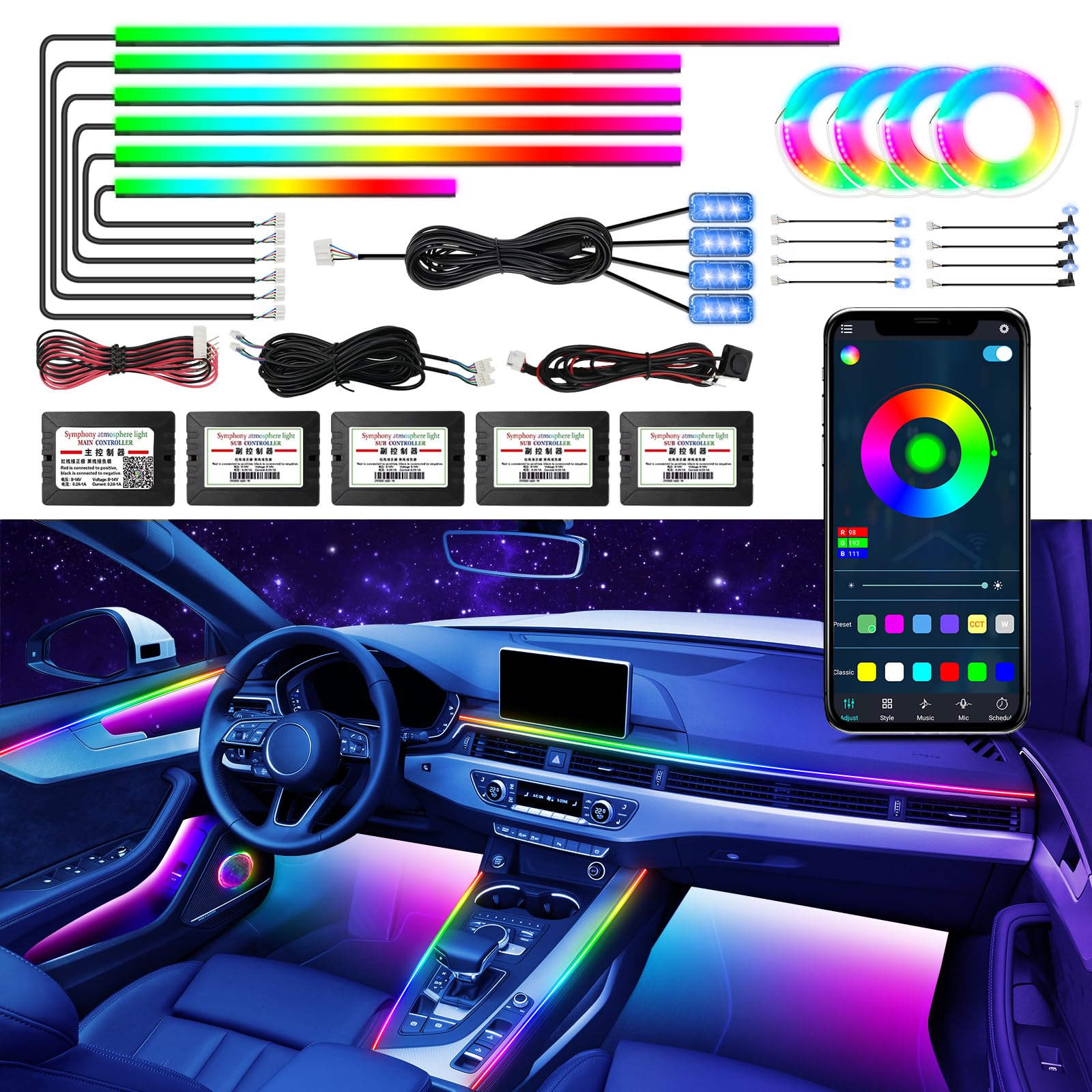 Acrylic Interior Car Light Strips