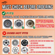 16" Universal Snap-On Wheel Covers Set of 4