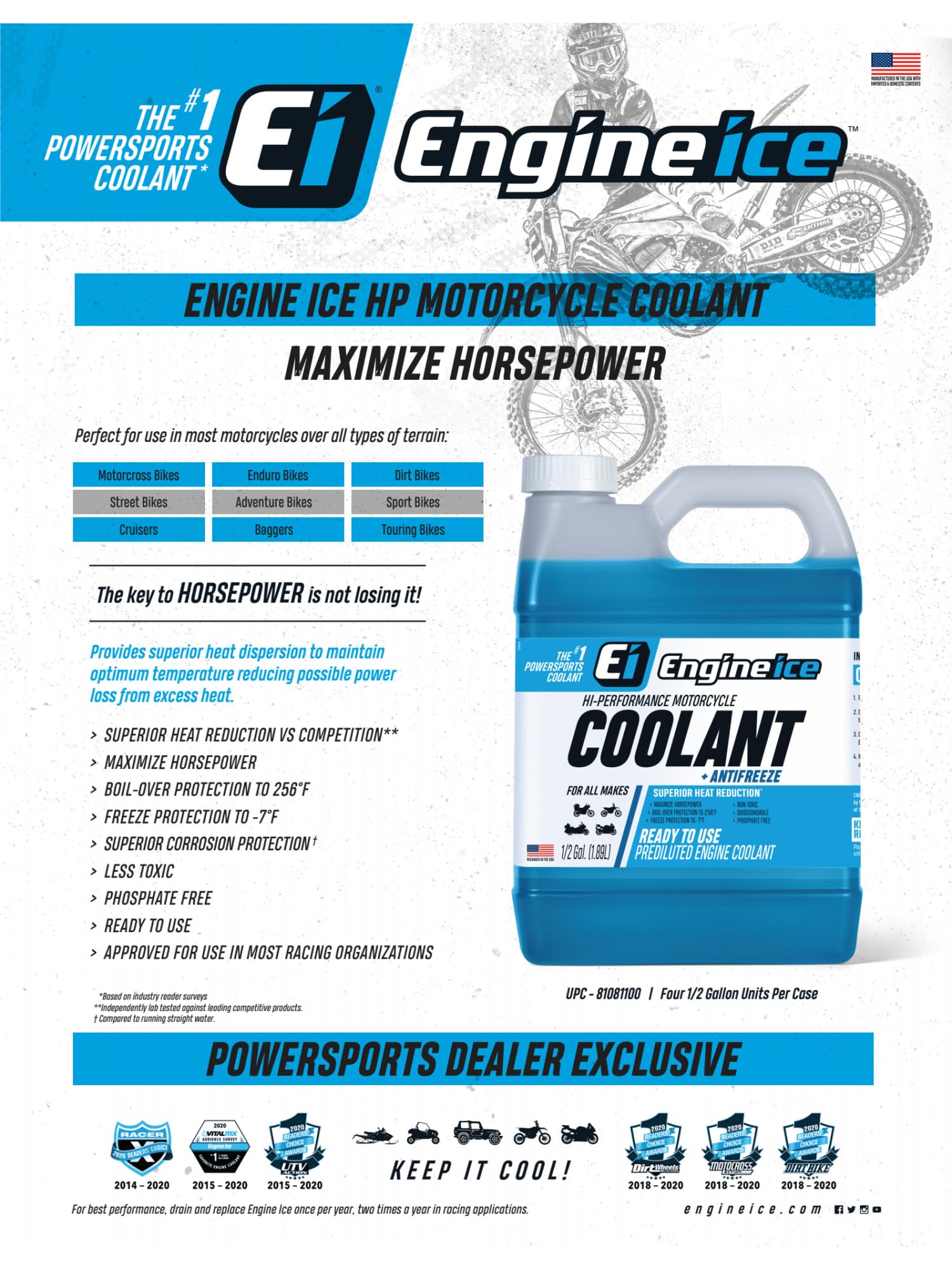 Motorcycle Coolant & Antifreeze 2-Pack Blue