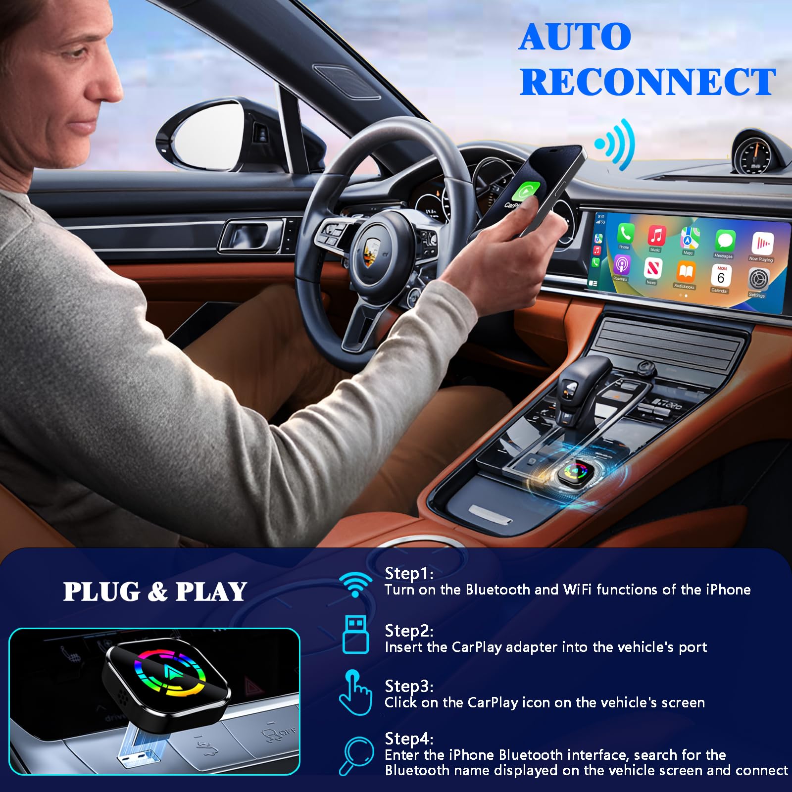 Wireless CarPlay Adapter for iPhone Mini USB-C Edition