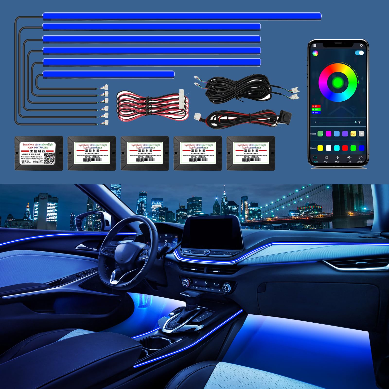 Acrylic Interior Car Light Strips