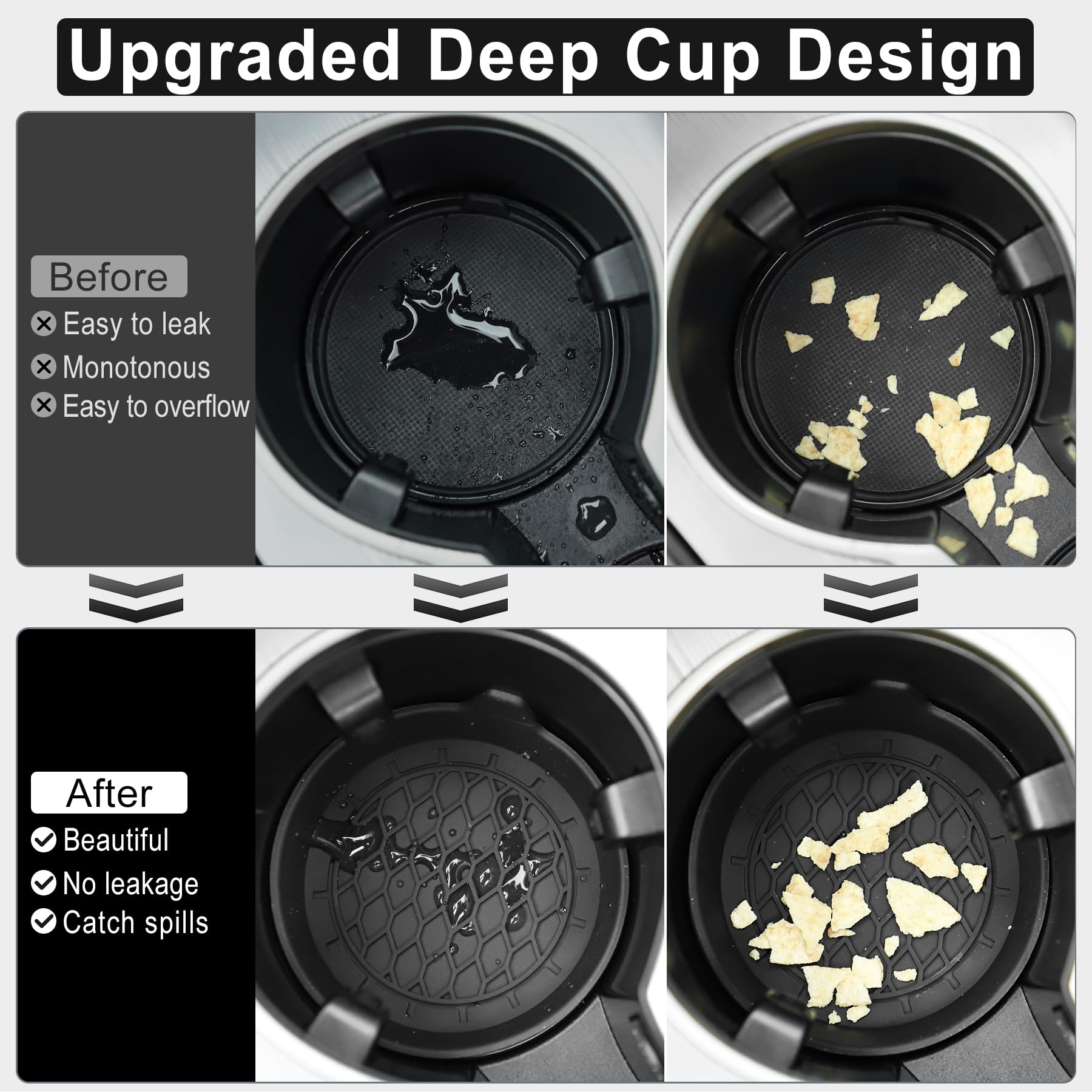 4PCS Universal Non-Slip Car Cup Coasters