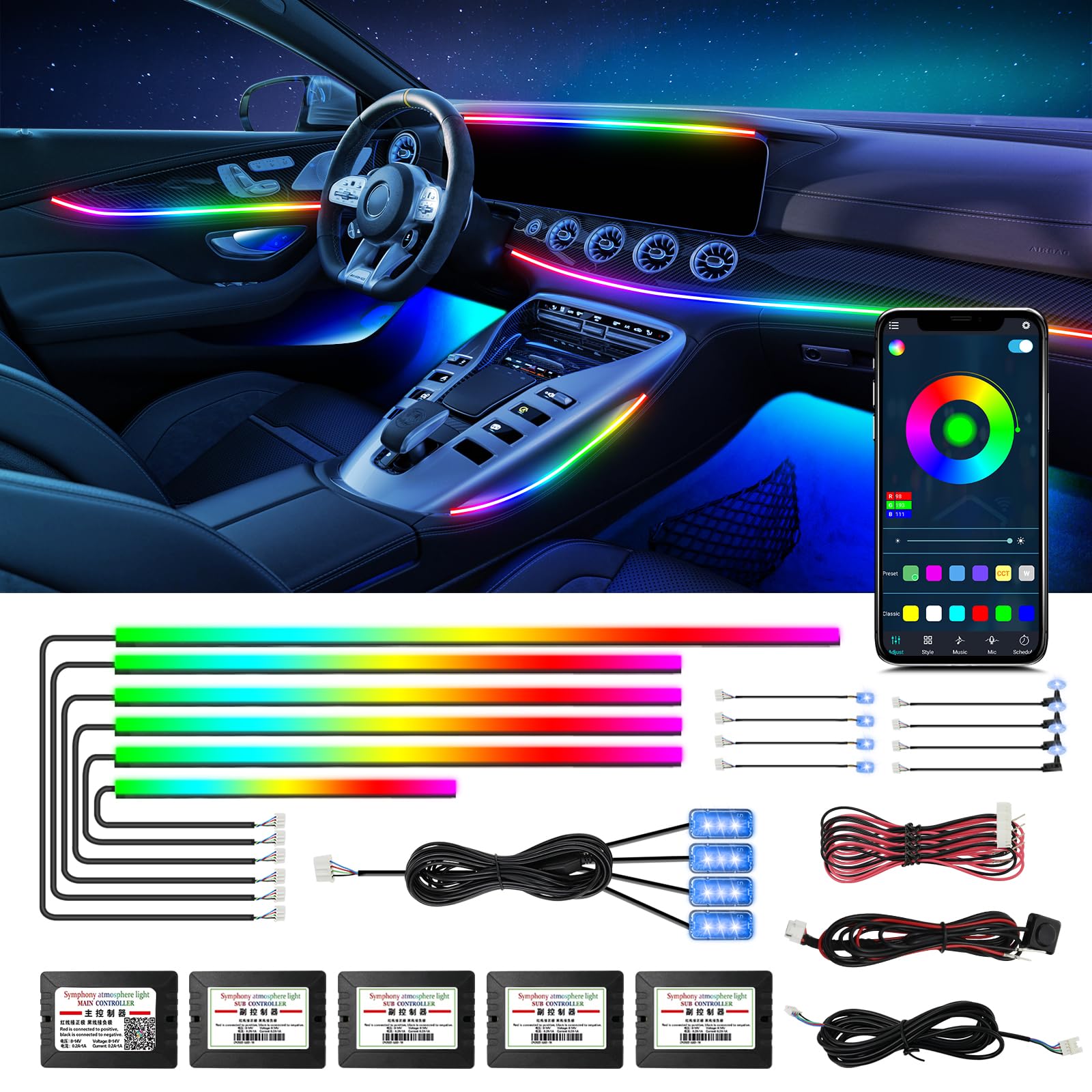 Acrylic Interior Car Light Strips